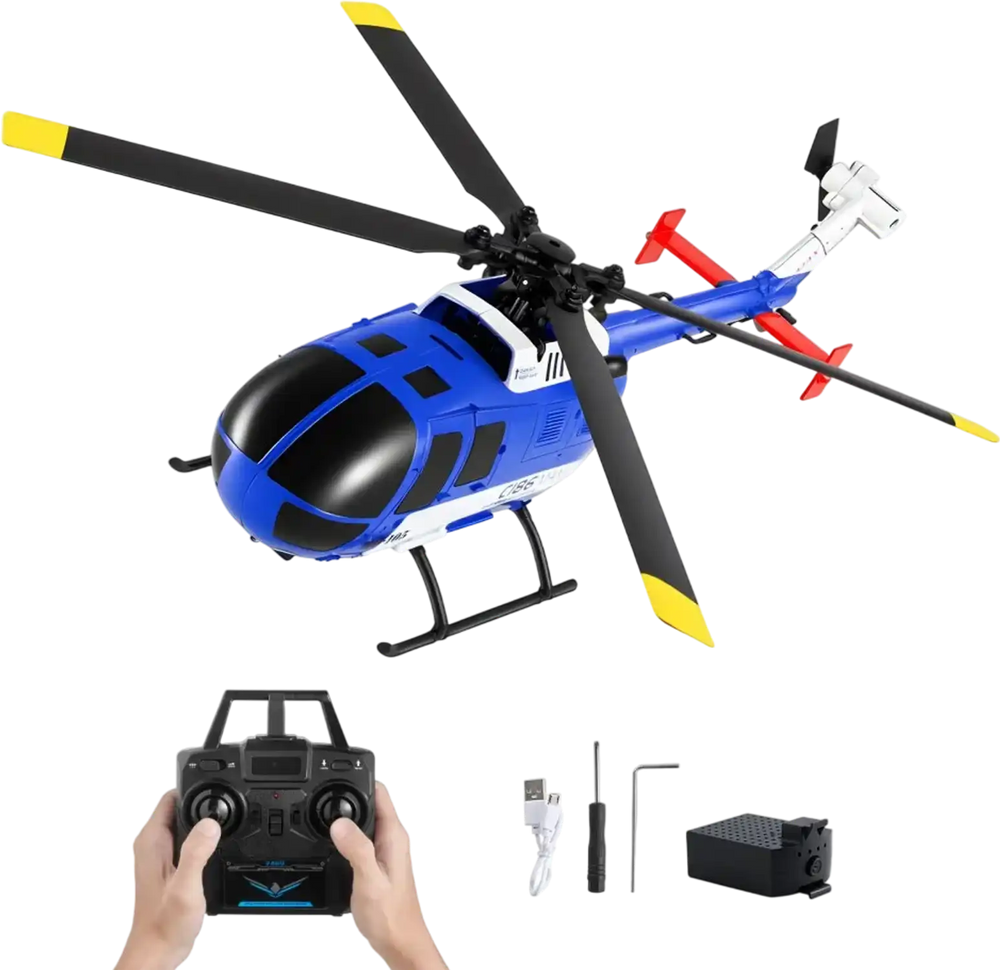 VEVOR RC Helicopter, 2.4GHz 4-Propeller Remote Control Helicopter with 6-Axis Gyro, 4-Channel RC Airplane for Beginner, LED Light & One-Key Takeoff/Landing, Plane Toys for Kids Ages 8 and up
