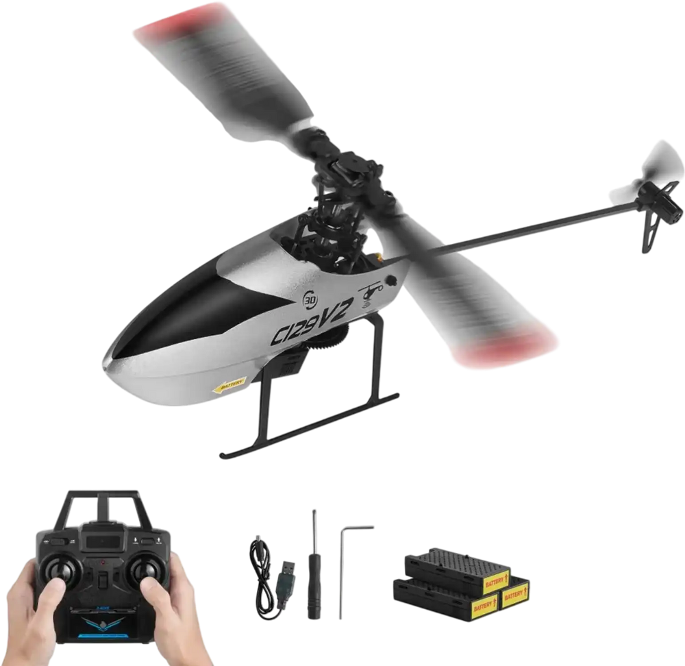 VEVOR RC Helicopter, 2.4GHz Single Propeller Remote Control Helicopter with Gyro, 4-Channel RC Airplane for Beginner,  39 Min Flight Time, One-Key Takeoff/Landing, Toys for Kids Ages 8 and up
