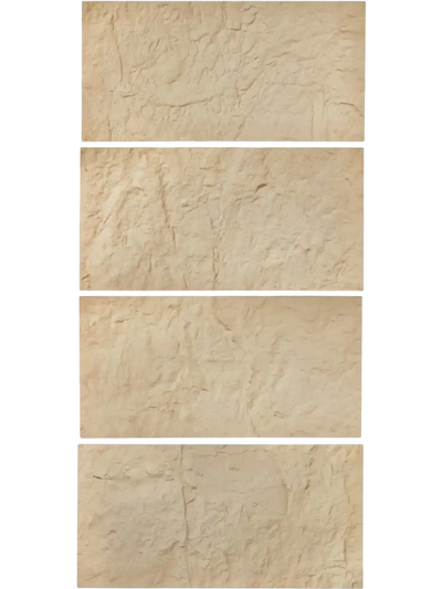 VEVOR 3D Wall Panels, 4 Pack 48 x 24 in PU Natural Stone Imitation Wall Art Tiles, 32 Sq.Ft Coverage Accent Wall Panel, Interior Home Decor for Ceiling, Bedroom, Living & Gaming Room, Stone Yellow