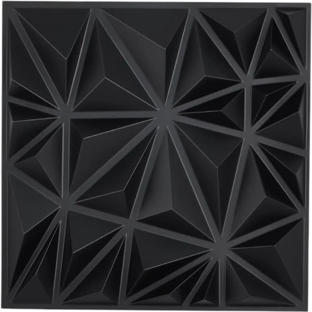 VEVOR 3D Wall Panels, 33-Pack 11.81 x 11.81 in PVC Modern Art Minimalist Diamond Tiles, 32 Sq.Ft Coverage Accent Wall Panel, Interior Home Decor for Ceiling, Bedroom, Living & Gaming Room, Matte Black