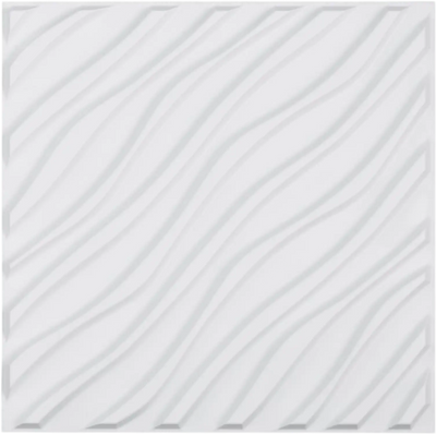 VEVOR 3D Wall Panels, 12-Pack 19.7 x 19.7 in PVC Modern Art Minimalist Wave Tiles, 32 Sq.Ft Coverage Accent Wall Panel, Interior Home Decor for Ceiling, Bedroom, Living & Gaming Room, Matte White