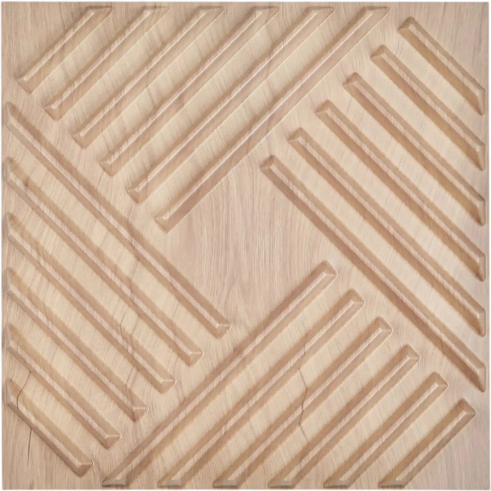 VEVOR 3D Wall Panels, 12-Pack 19.7 x 19.7 in PVC Modern Art Minimalist Salt Tiles, 32 Sq.Ft Coverage Accent Wall Panel, Interior Home Decor for Ceiling, Bedroom, Living & Gaming Room, Light Wood Color