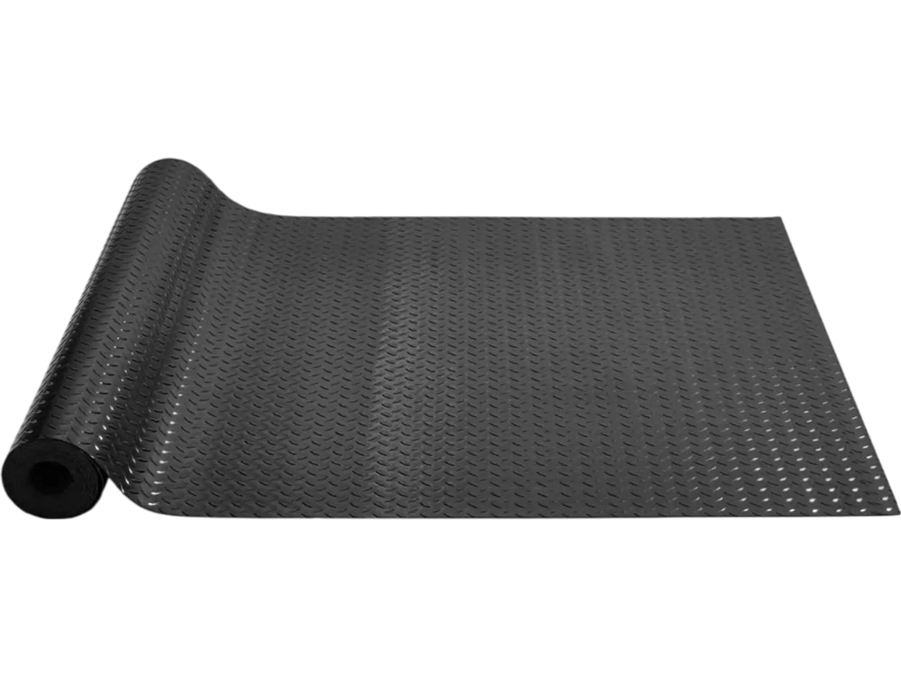 VEVOR Garage Floor Mat, 177.17 x 43.31 inch PVC Garage Flooring Roll, Non-slip Diamond Texture, 106.56 sq.ft Covering Space, Garage Mats for Under Cars, for Gyms Boats Car Trailer, Black