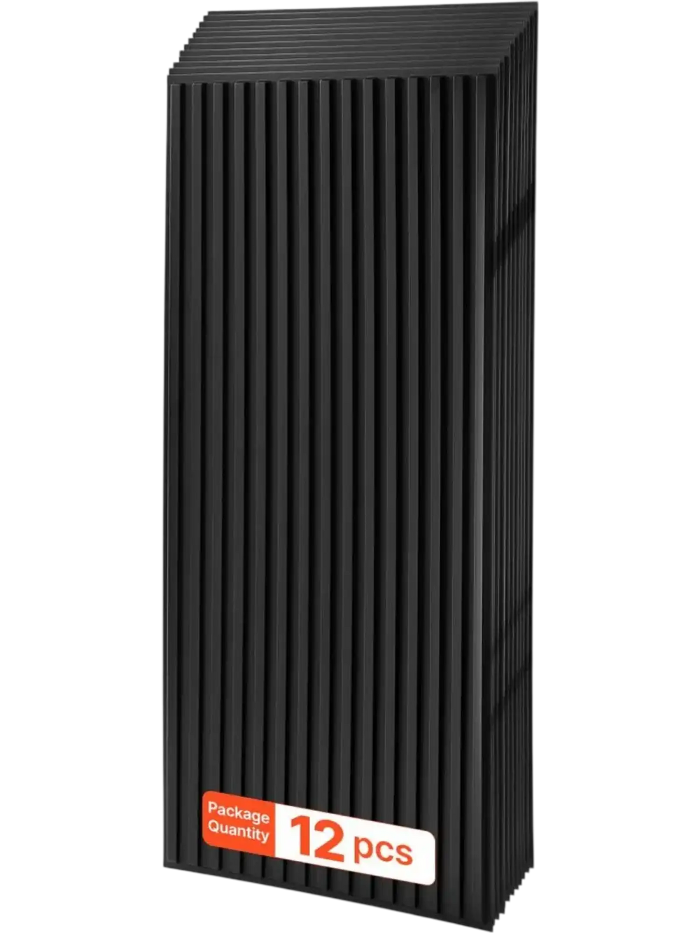 VEVOR 24 x 48 in PVC Ceiling Tiles 12-Pack 3D Black Linear Slat Panels, Smooth PVC Sheet for Drop Grid, Impact-Resistant, Paintable Surface, Easy Cut, Modern Decorative Style for Home, Office