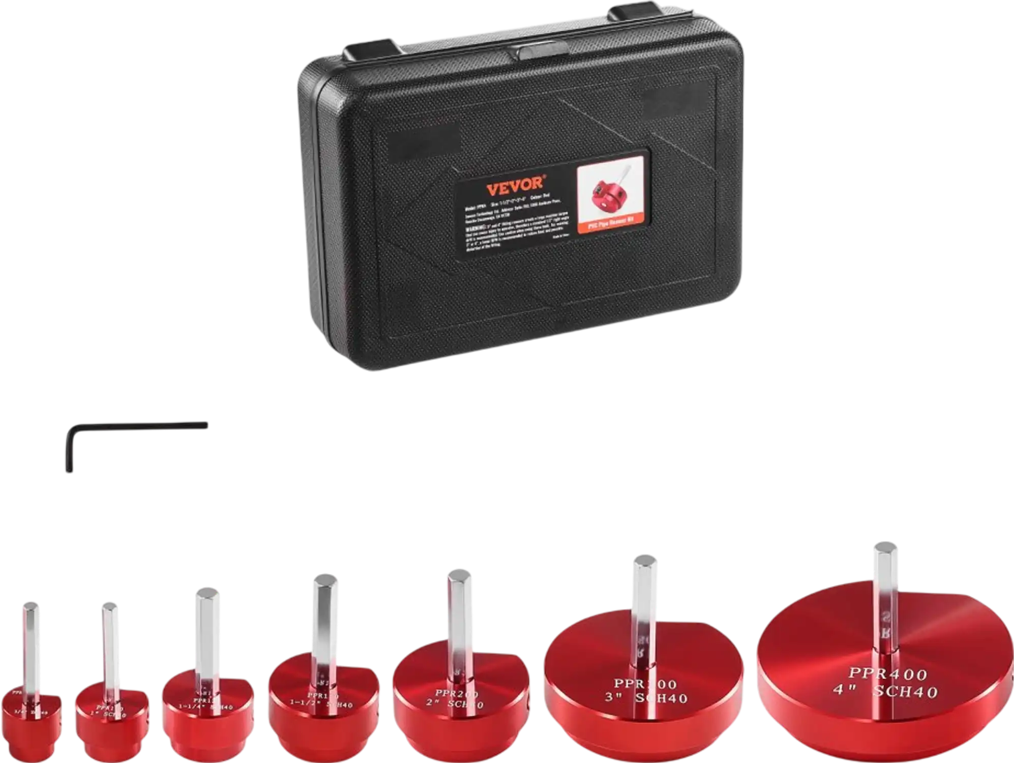 Vevor Pipe Reamer Kit 7-Piece PVC Fitting Socket Saver Set New