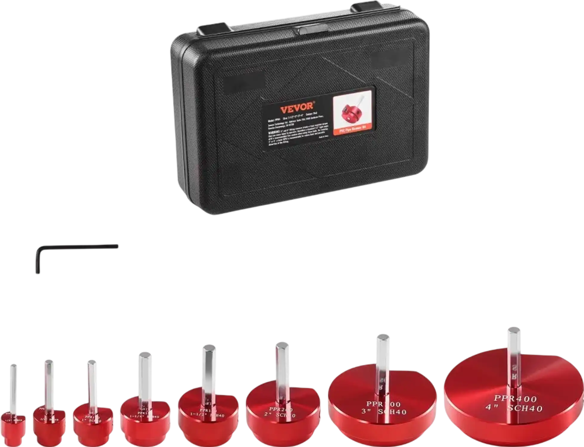 Vevor Pipe Reamer 8-Piece PVC Fitting Socket Saver Kit New