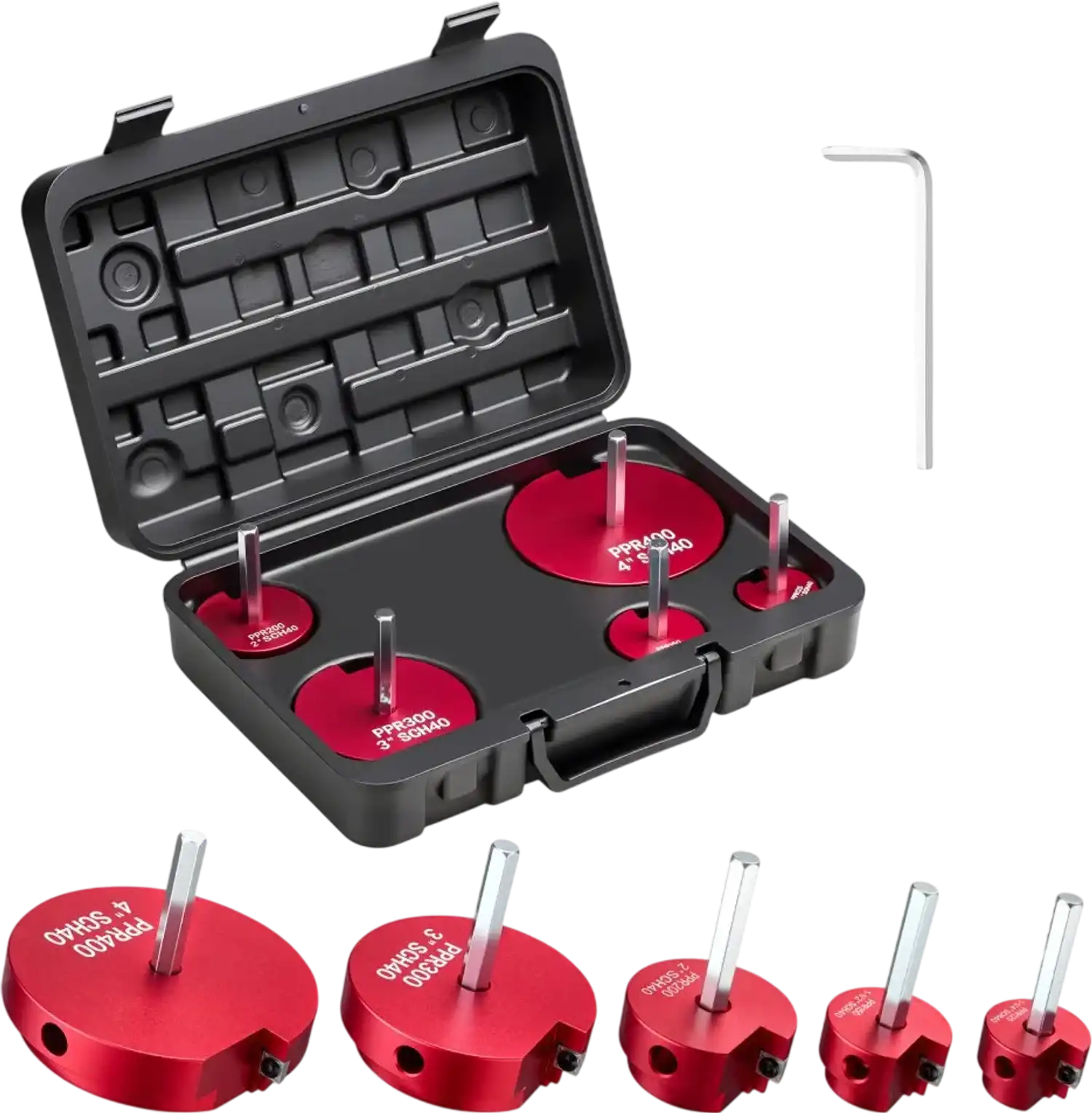Vevor PVC Pipe Reamer Kit 5-Piece Socket Saver for 1-1/4