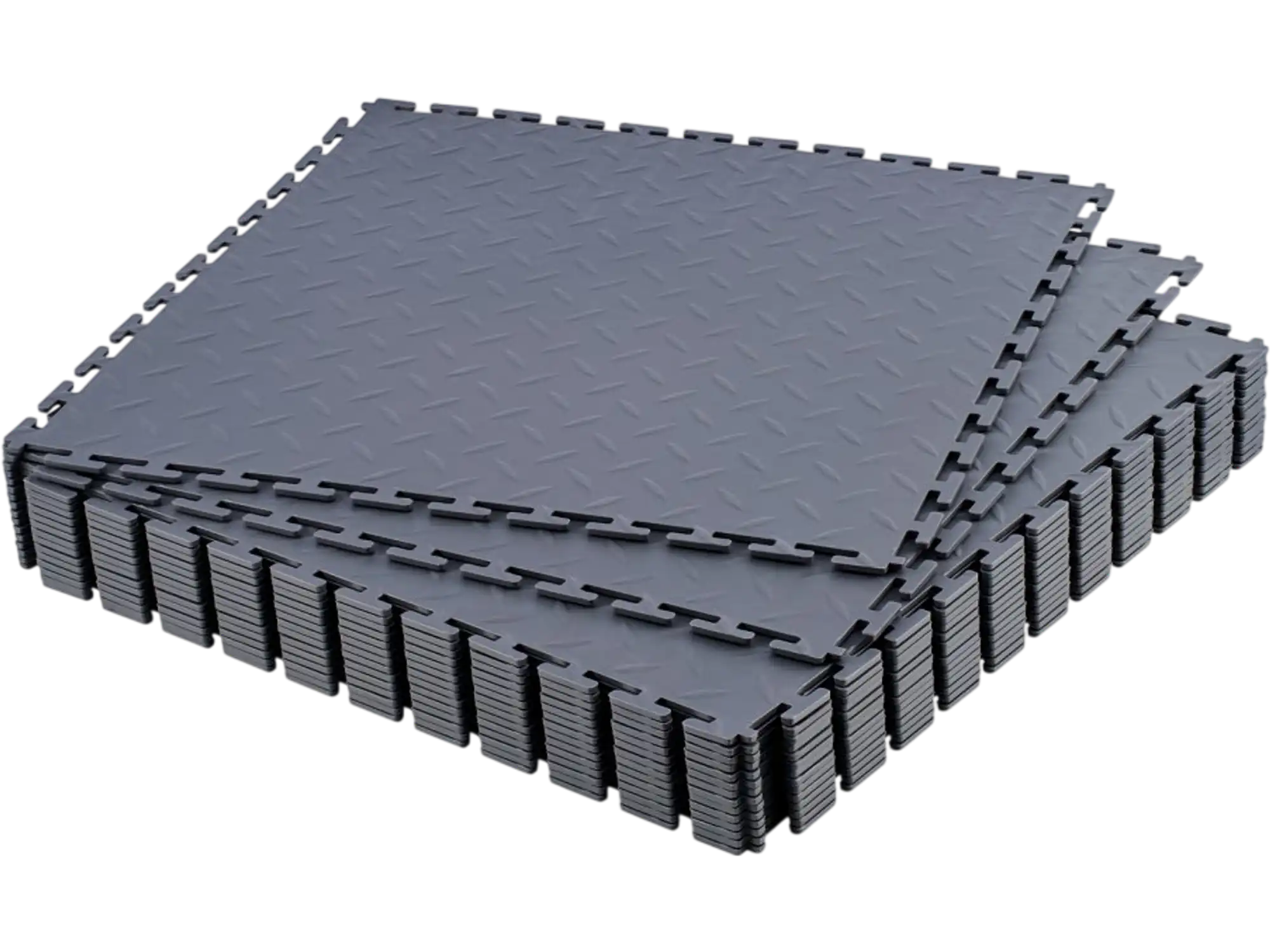Vevor Garage Floor Tiles Interlocking Diamond Plate Slip-Resistant PVC Mats Graphite Gray 16 Pack New