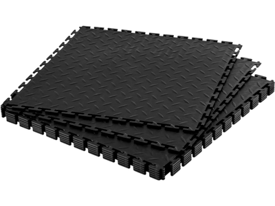 Vevor Garage Floor Tiles Interlocking Diamond Plate Slip-Resistant PVC Mats 8-Pack 20.2