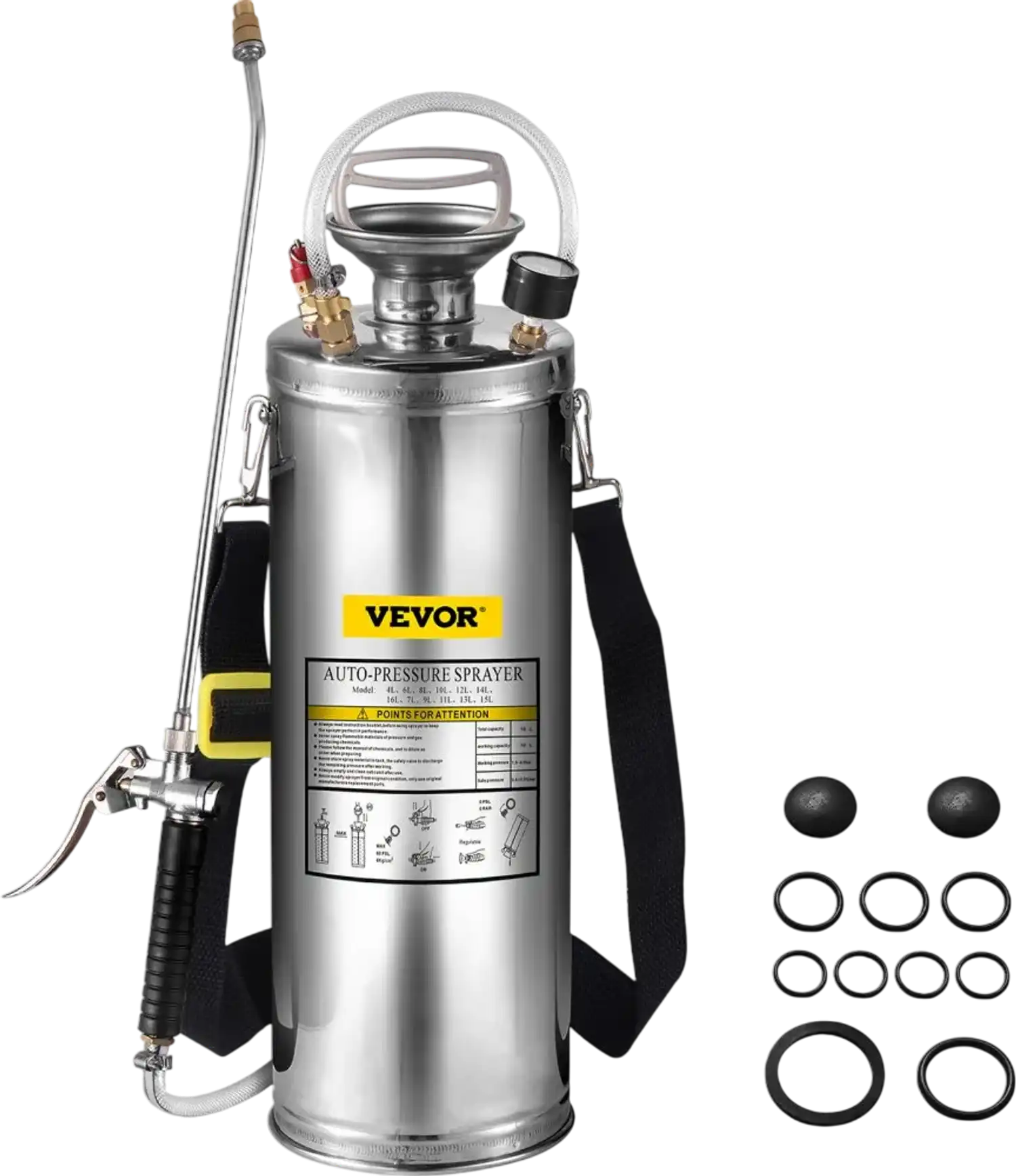 Vevor Sprayer 3 Gallon Stainless Steel Hand Pump Garden Weed Sprayer New