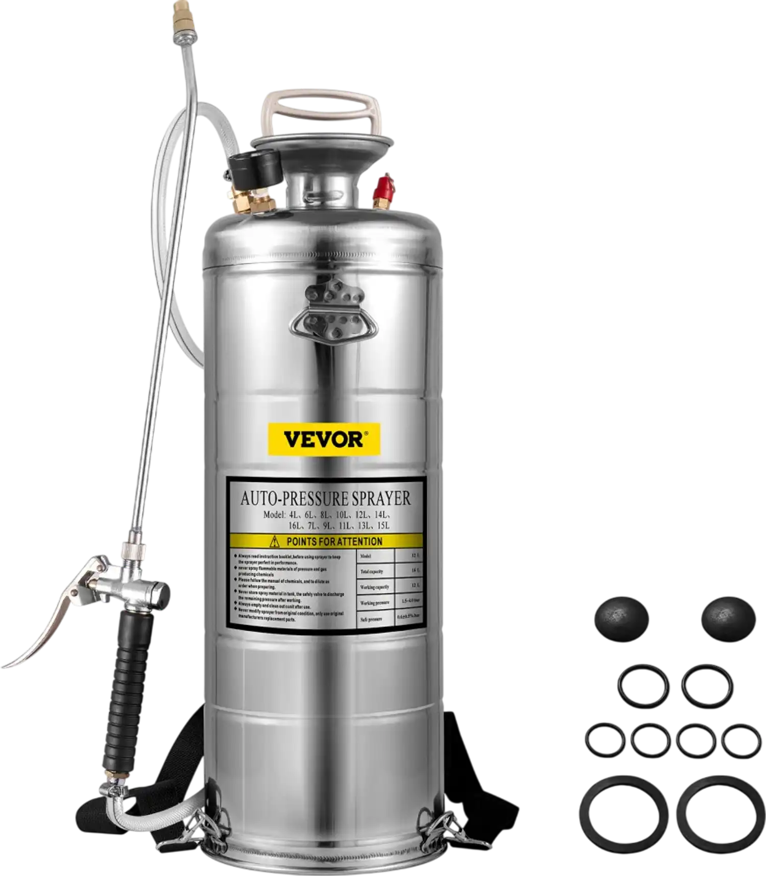Vevor Sprayer 3.5 Gal Stainless Steel Hand Pump Garden Cleaning New