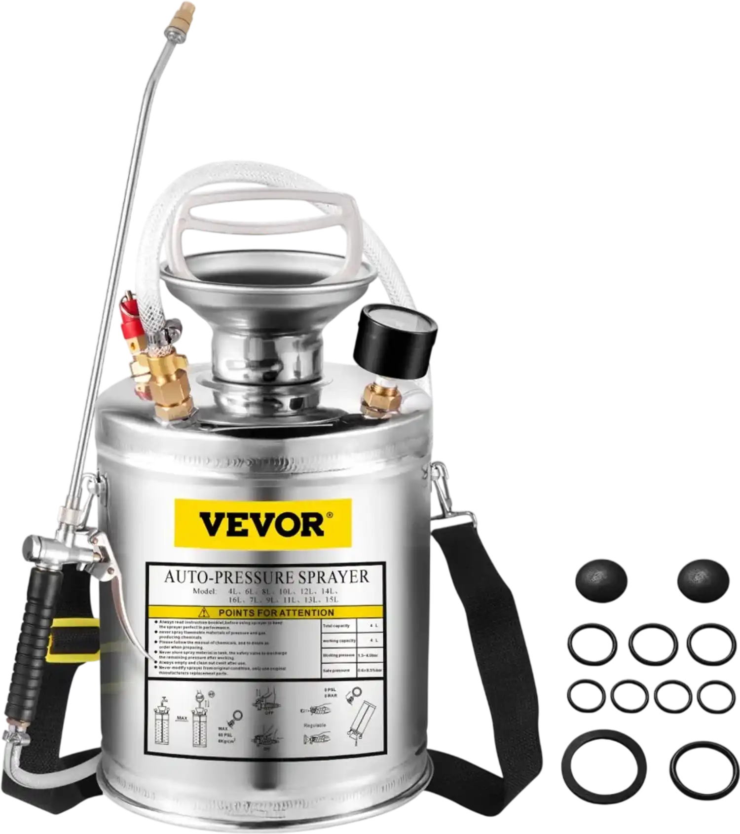 Vevor Sprayer 1 Gallon Stainless Steel Hand Pump Garden Weed Sprayer New