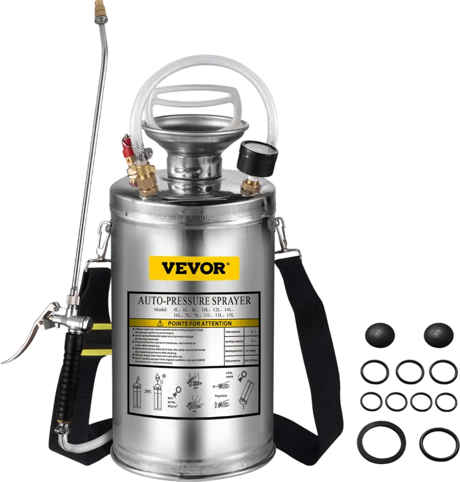 Vevor Sprayer 1.5 Gal Stainless Steel Hand Pump Garden Sanitizing New