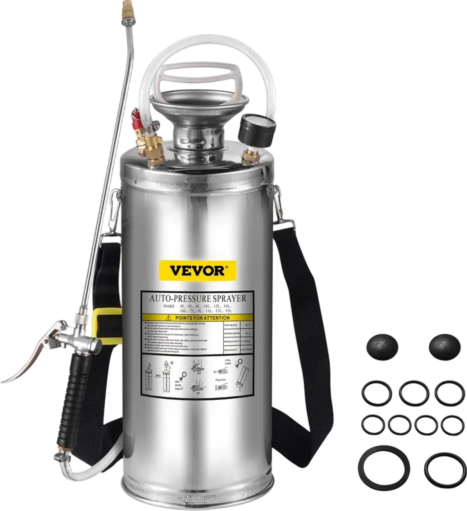 Vevor Stainless Steel Sprayer 2 Gallon Hand Pump with 20