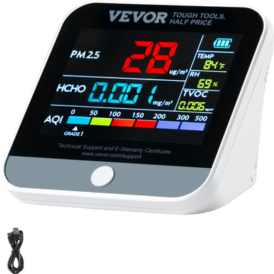 Vevor Air Quality Monitor 8-in-1 Professional PM2.5 PM10 PM1.0 Indoor Outdoor Meter New