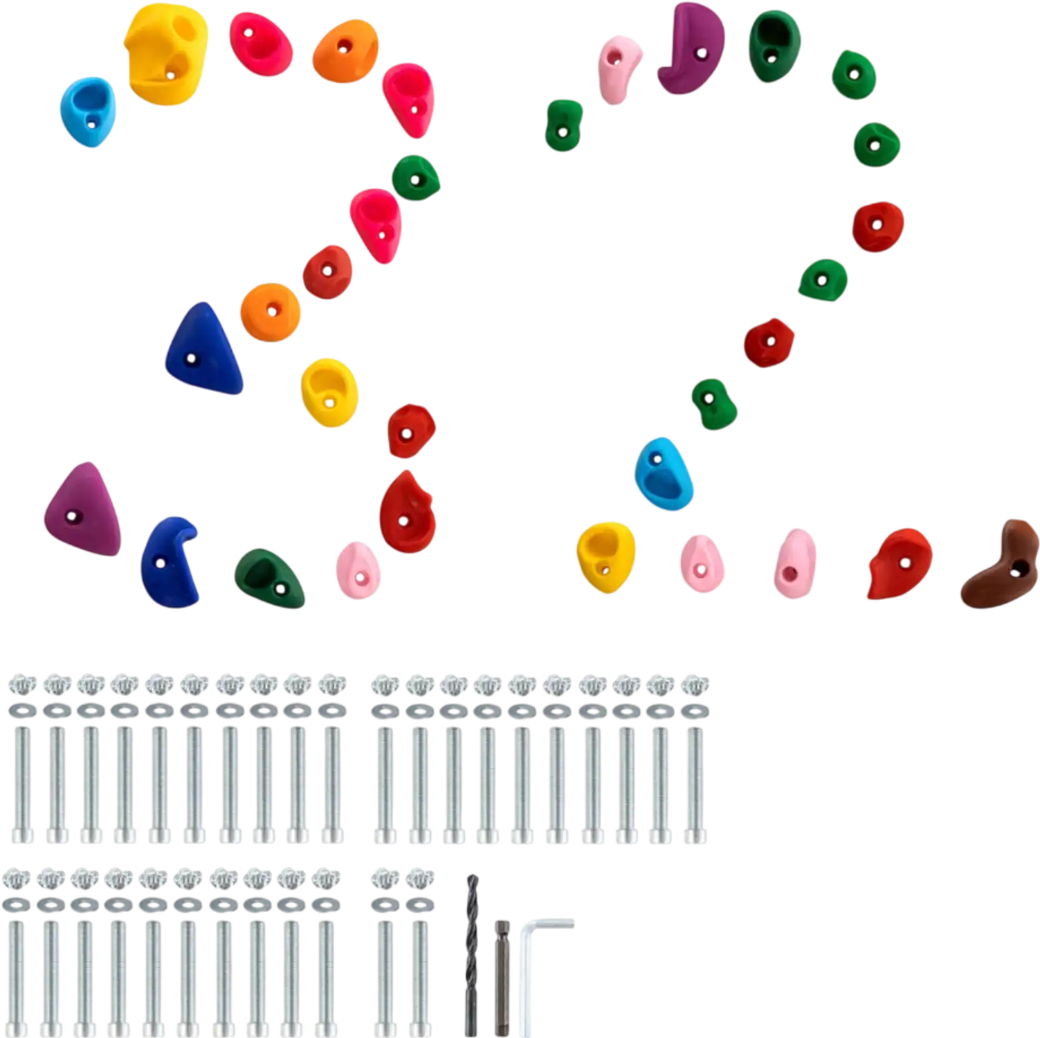 Vevor Rock Climbing Holds 32-Piece Indoor/Outdoor Multi-Color Grip Set New