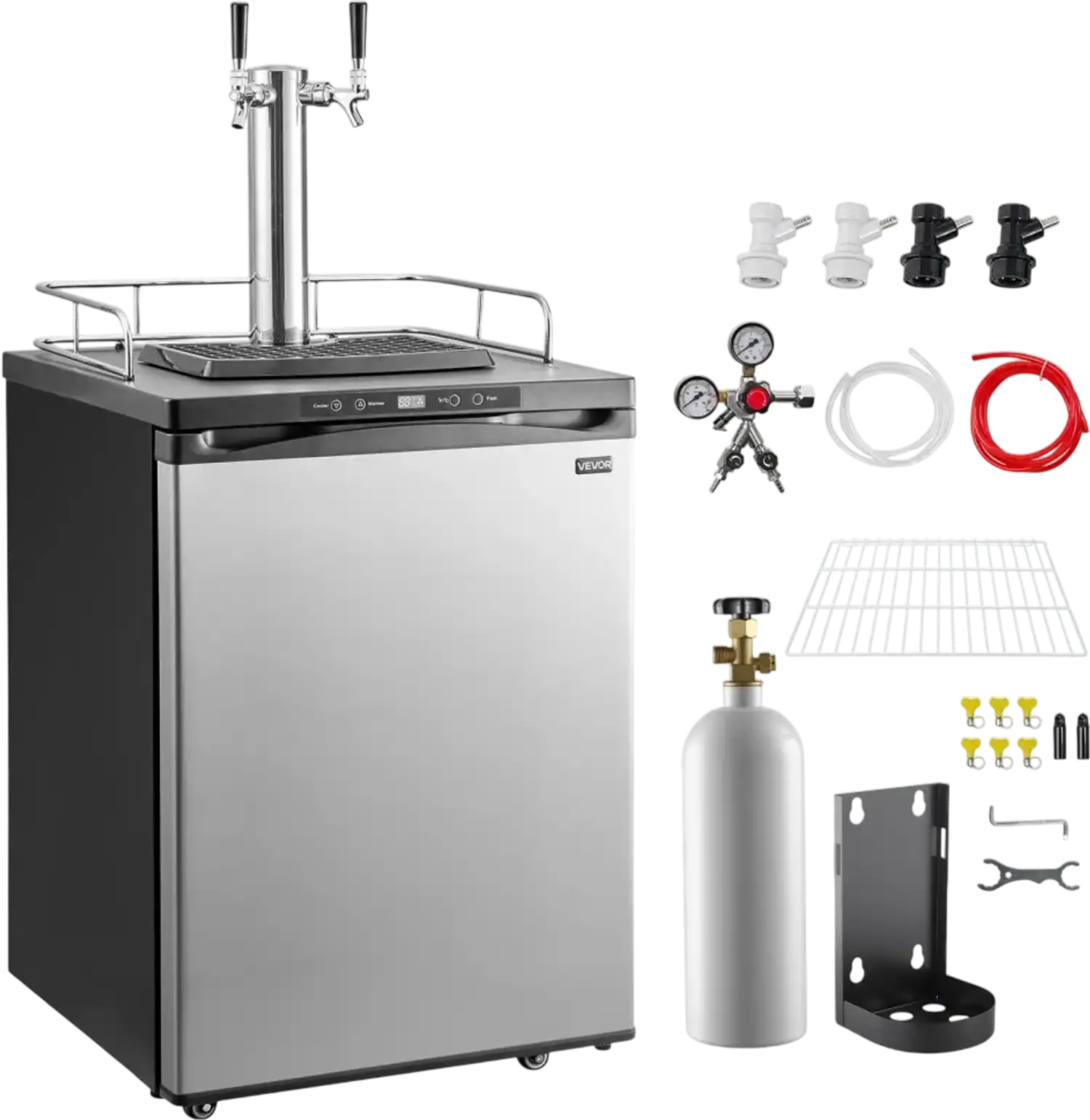 Vevor Beer Kegerator Dual Tap Home Draft Beer Dispenser 162L New