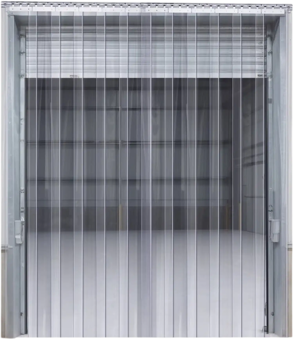 VEVOR Strip Curtain 16PCS, 96" Height, 96" Width, 0.08" Thickness, Clear Smooth Plastic Door Strips with 50% Overlap, PVC Strip Door Curtain Freezer Curtain for Warehouses, Walk in Freezers, Coolers