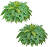 VEVOR Artificial Ferns, 45 Inch Fake Boston Fern Bush Plant with 63 Fronds, Faux Greenery for Indoor/Outdoor Decor, Silk & LDPE, Suitable for Home Porch Garden Office Living Room Planter, Set of 2