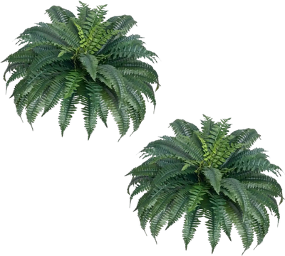 VEVOR Artificial Ferns 2 Pcs, Natural Spread Diameter 43-47 Inch, Large Hanging Artificial Boston Ferns, Fake Plant Wall Decor with 50 Branches, Faux Fern for Home and Office (Flowerpot Unincluded)