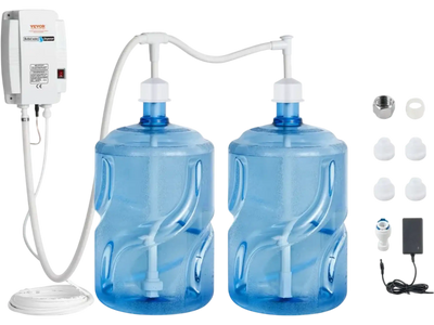 VEVOR Bottled Water Dispenser Pump System, 2x5 Gallon Dispensing System, Automatic Electric Water Dispenser, Double-Pipe Water Jug Pump, Compatible Use with Coffee/Tea Machine, Refrigerator, Ice Maker