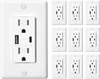 VEVOR USB Wall Outlet, 24 W 15A Tamper Resistant Electrical Outlet with 1 Type C & 1 Type A Ports, 2 Three-prong AC Outlets, Screwless Wall Plate Included, Charging for Multiple Devices, White