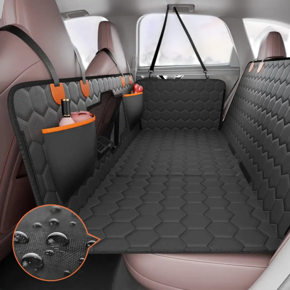 VEVOR Back Seat Extender, Dog Car Seat Cover for Back Seat Bed with Mesh Window and Storage Pocket, Supports 350lbs Dog Hammock for Car Dog Car Bed 54"x25.6" for Car, SUV, Truck