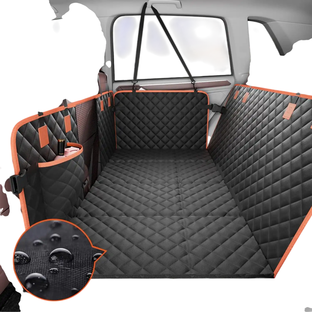 VEVOR Back Seat Extender for Dogs, Dog Hammock for Car Back seat,Dog Car Seat Cover with Hard Bottom Dog Car Seat Bed 51.2"x27.6",Supports 350lb with Mesh Window and Storage Pocket for Car, SUV,Truck