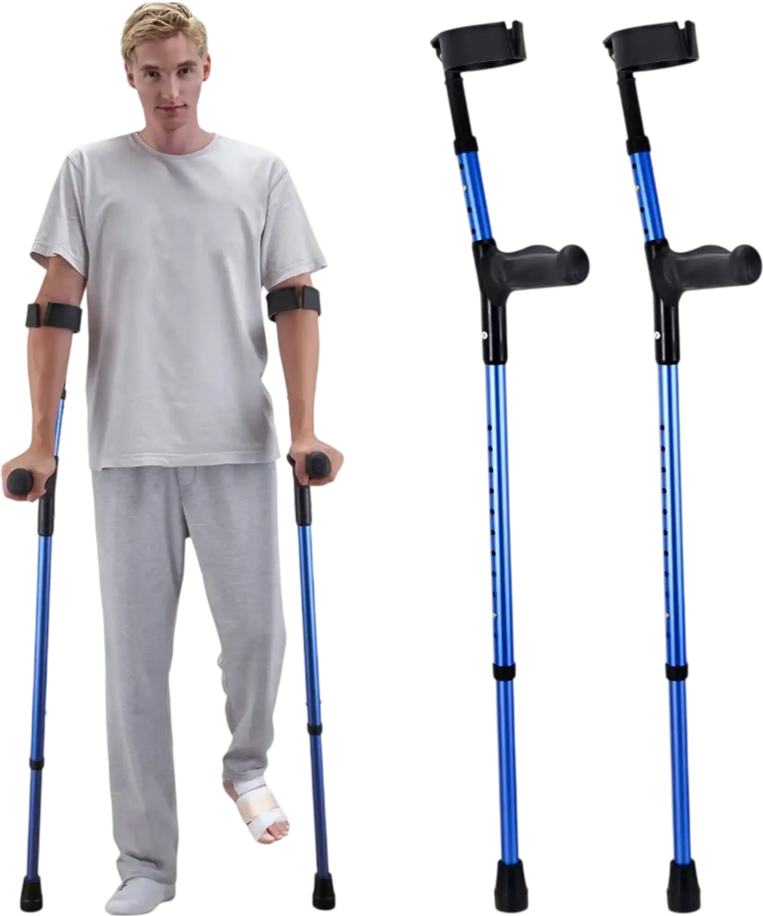 Vevor Forearm Crutches Adjustable Aluminum Walking Support Pair New