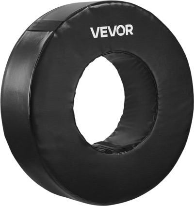 VEVOR Football Tackle Wheel, Football Tackling Dummy, Waterproof PVC and High-Density Sponge Tackle Ring, Dummies Training Equipment with Straps, for Blocking, Hitting Drills and Practice, Black, 1PCS