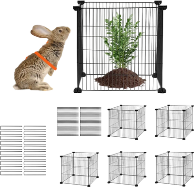 VEVOR 5 Pack Plant Protector from Animals, 15.35'' x 15.35'' Chicken Wire Plant Protector, Plant Cages for Outdoor Plants, Flowers & Vegetables, Keeps Bunny Chicken Squirrels Out, 20pcs Metal Mesh