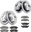 VEVOR Front & Rear Brake Kit Ceramic Brake Pads & Hollow Brake Rotors Kit, Compatible with 2007-2009 Dodge Durango & Chrysler Aspen, 2011-2018 Ram 1500 (5-Lug), 2019-2023 Ram 1500 Classic