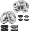 VEVOR Front & Rear Brake Kit Ceramic Brake Pads and Drilled Slotted Rotors, Compatible with 2012-2017 Toyota Camry, 2013-2018 Toyota Avalon, 2013-2018 Lexus ES 350, 2013-2018 Lexus ES 300h