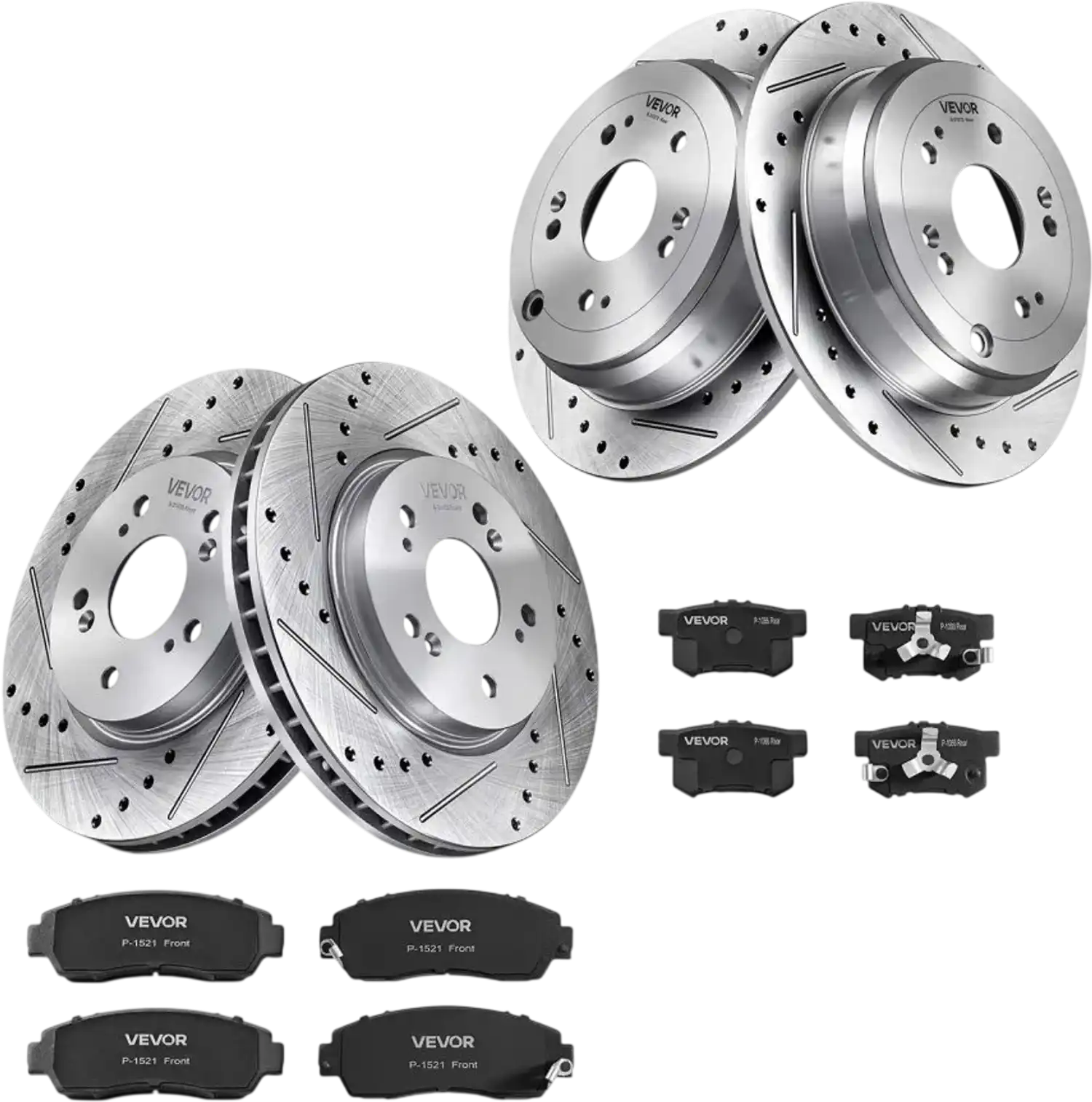 Vevor Brake Kit Front & Rear Honda CR-V AWD Drilled & Slotted Rotors Ceramic Pads 2012-2016 New