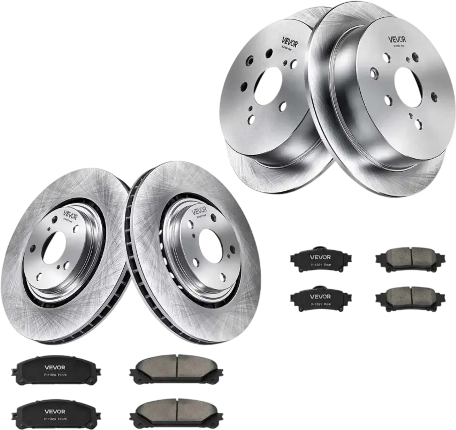 Vevor Front and Rear Brake Kit Ceramic Brake Pads and Hollow Brake Rotors for Lexus RX350 RX450H Toyota Highlander Sienna New