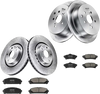 VEVOR Front & Rear Brake Kit Ceramic Brake Pads & Hollow Brake Rotors Kit, Compatible with 2010-2015 Lexus RX350, 2010-2015 Lexus RX450H, 2015-2019 Toyota Highlander, 2011-2020 Toyota Sienna