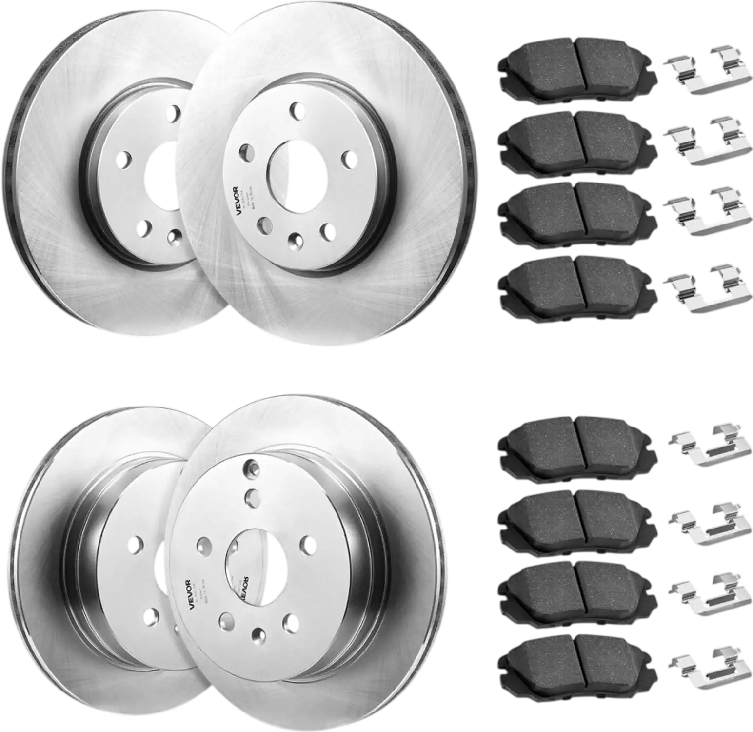 Vevor Brake Rotor Kit Front & Rear Ceramic Brake Pads Rotors for 2010-2017 Chevrolet Equinox New
