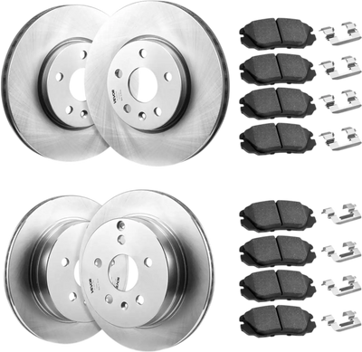 VEVOR Front and Rear Brake Kit Compatible with 2010-2017 Chevrolet Equinox, 2010-2017 GMC Terrain, Hollow Brake Rotors Ceramic Brake Pads Replacement Kit, 12.7 in Front Rotors, 12 in Rear Rotors