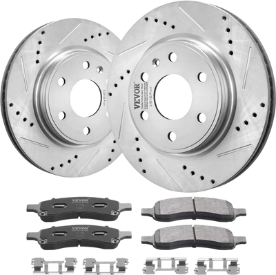 Vevor Brake Kit Front Drilled and Slotted Rotors Ceramic Pads for Chevy Traverse GMC Acadia 12.8