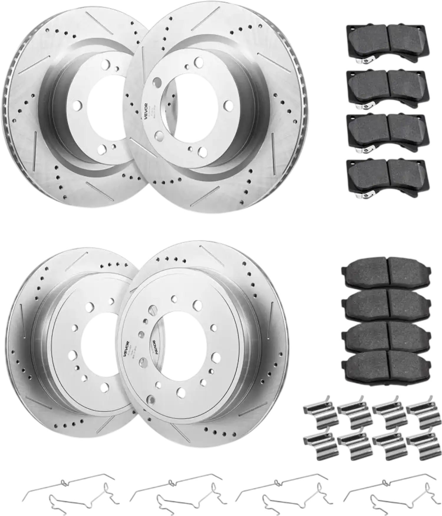 Vevor Brake Rotor Kit Front and Rear Ceramic Brake Rotors Pads Kit for 2016-2021 Toyota Land Cruiser New