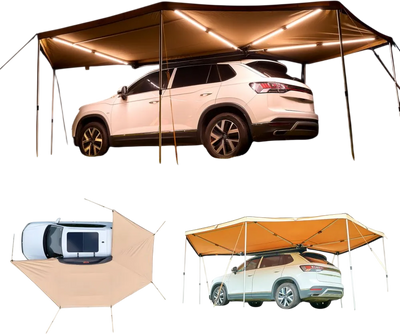 Vevor Vehicle Awning 270° Canopy 117 Sq. Ft. with Built-in LED Lights Waterproof New