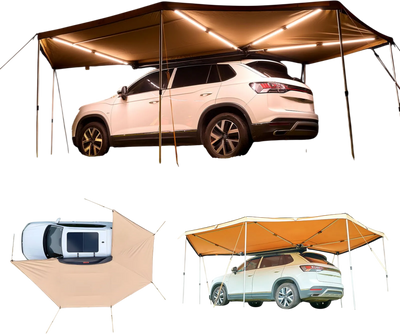 Vevor Vehicle Awning 270° with Built-in LED Lights 133 sq. ft. Waterproof New