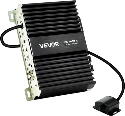 VEVOR Monoblock Car Amplifier, 400W RMS MAX, 1/2/4 Ohm Stable, 1-Channel Class D Car Audio Amplifier with Remote Subwoofer Level Control, Low Pass Filter, Bass Boost & Phase Shift, Volume Controller
