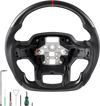 VEVOR Steering Wheel for 2021-2024 Ford F150, Carbon Fiber Steering Wheel D-Shaped Flat-Bottom with Heating Function, Leather Grip with Non-Slip Texture, Accessories Replacement for Ford F150, Black