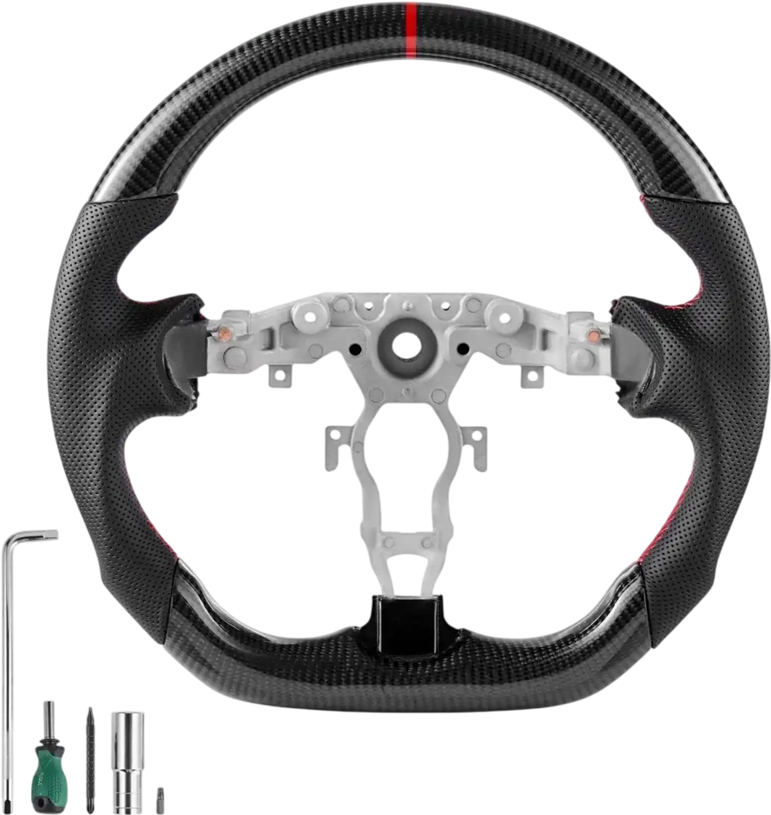 Vevor Steering Wheel Carbon Fiber D-Shaped Flat-Bottom for 2008-2020 Nissan 370Z Black New