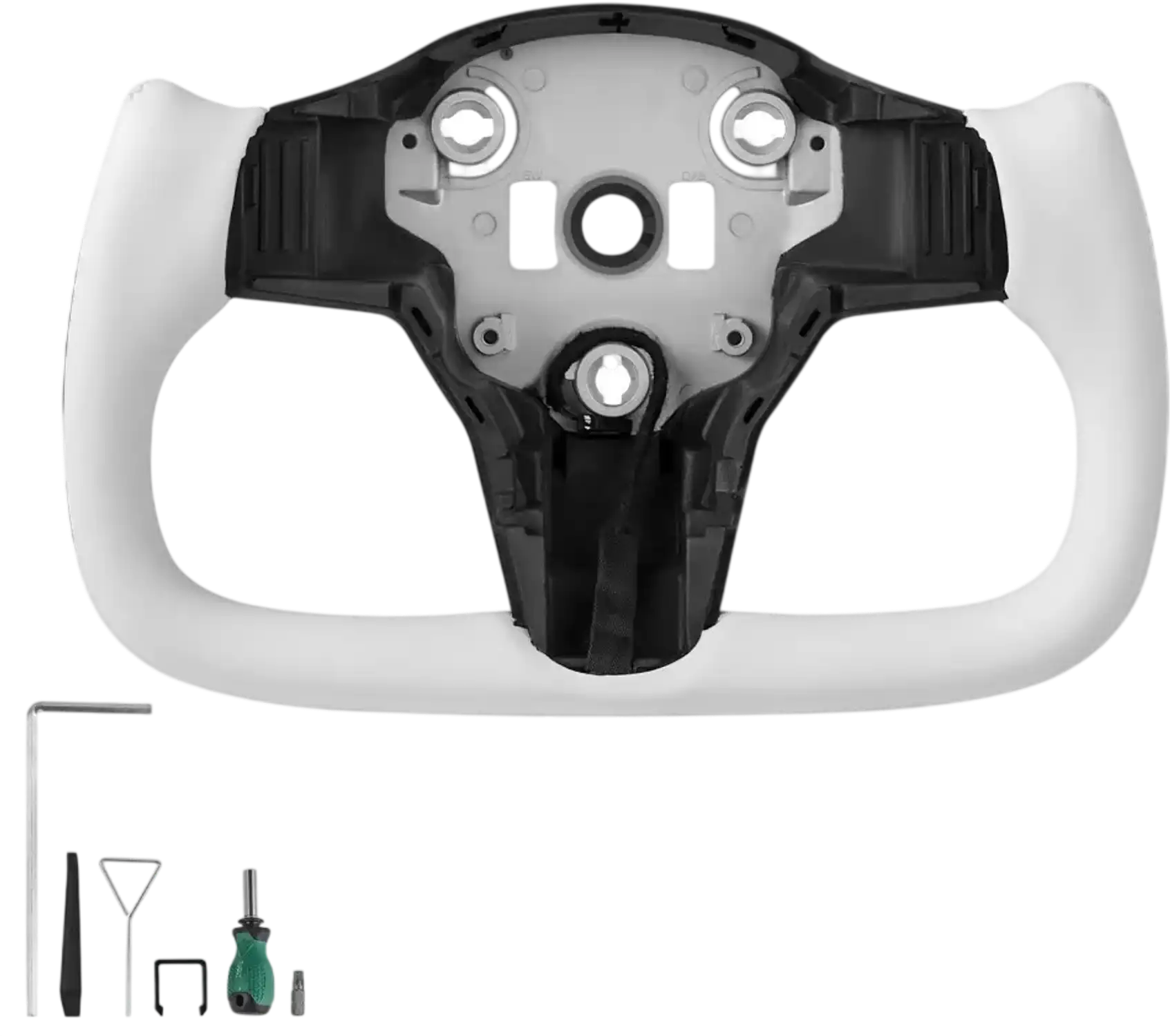 Vevor Steering Wheel Carbon Fiber Heated D-Shaped Flat-Bottom for 2016-2023 Tesla Model 3 White New