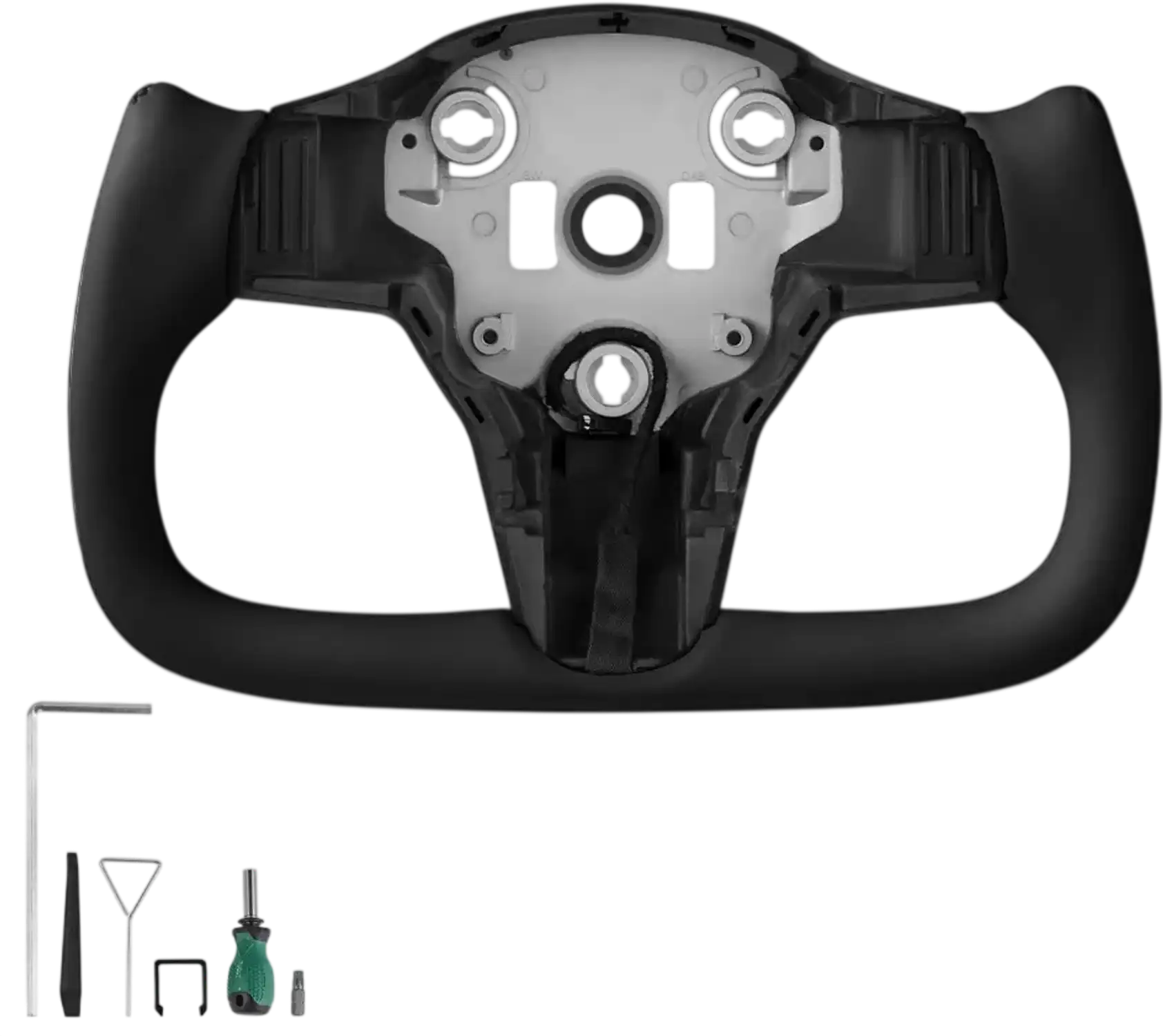 Vevor Steering Wheel Carbon Fiber Heated D-Shaped Flat-Bottom for 2016-2023 Tesla Model 3 Black New