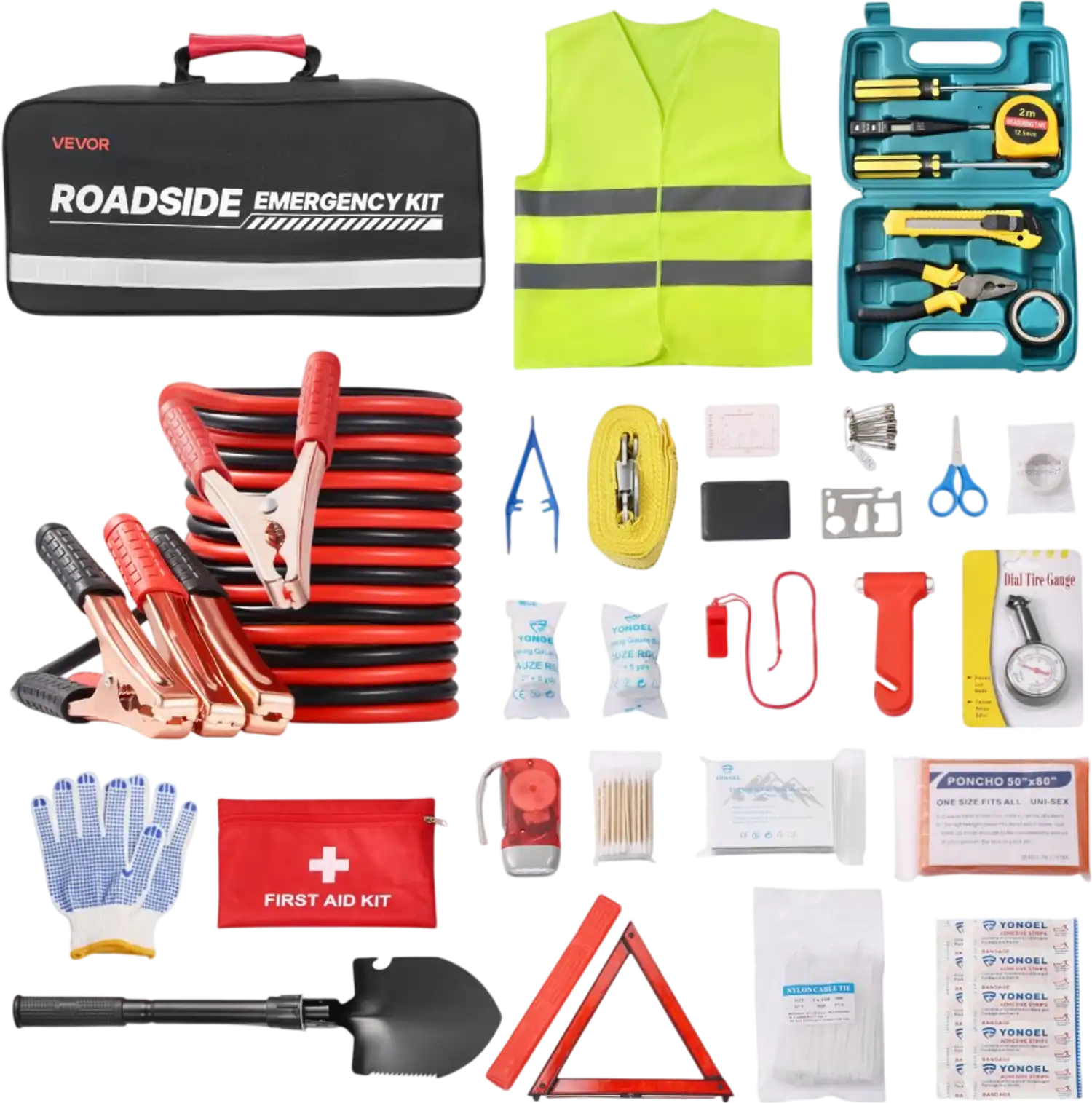 Vevor Car Emergency Kit 31-Piece Roadside Rescue Gear with First Aid Supplies New