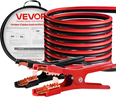 VEVOR Jumper Cables for Car Battery, 20 Feet, 4 Gauge Heavy Duty Automotive Booster Cables for Jump Starting Dead or Weak Batterie, with Carrying Bag, for Cars, Trucks, SUVs, Emergency Roadside Kit