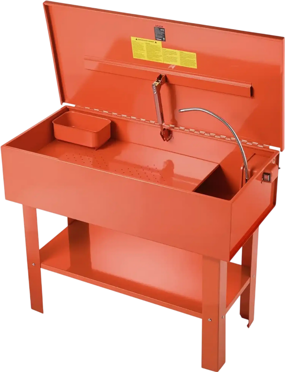 VEVOR Parts Washer 40-Gallon, 17 Gallon Solvent Capacity, 1 Gallon per Minute Max Pump Output, Steel Cabinet Electric Pump Automotive Parts Washer Cleaner for Wheel Bearings, Gears, and Carburetors